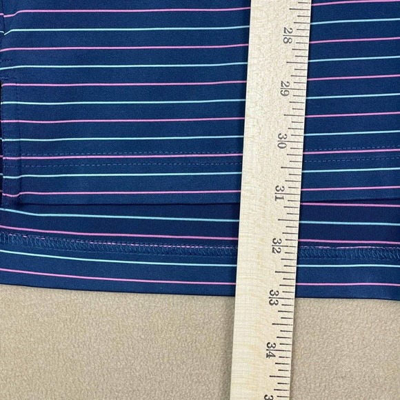 Peter Miller Polo Shirt Adult Large Blue Striped Golf Preppy Summer Comfort Mens - Picture 7 of 11